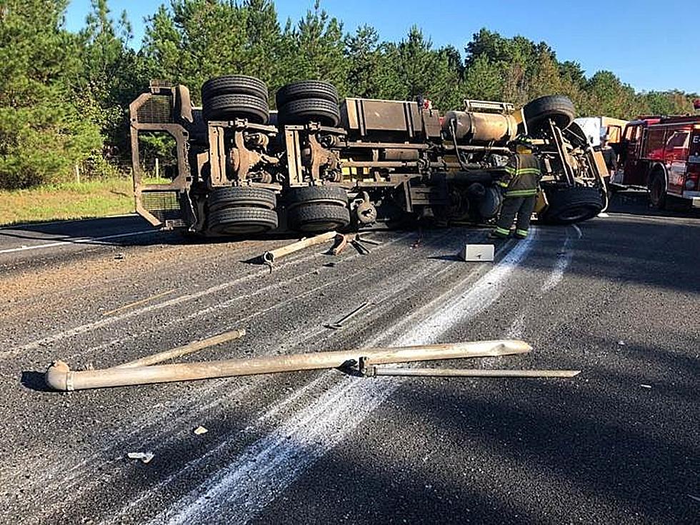 Truck Rollover Delaying Traffic on Highway 59 in Nacogdoches County