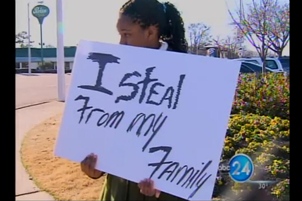 Teen Girl Forced By Parents to Stand on Corner and Hold ‘I Steal’ Sign