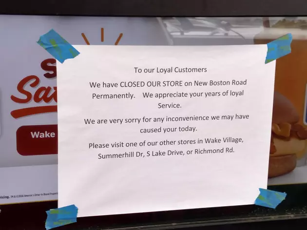Sonic Drive Inn on New Boston Rd at Robison Rd Closes