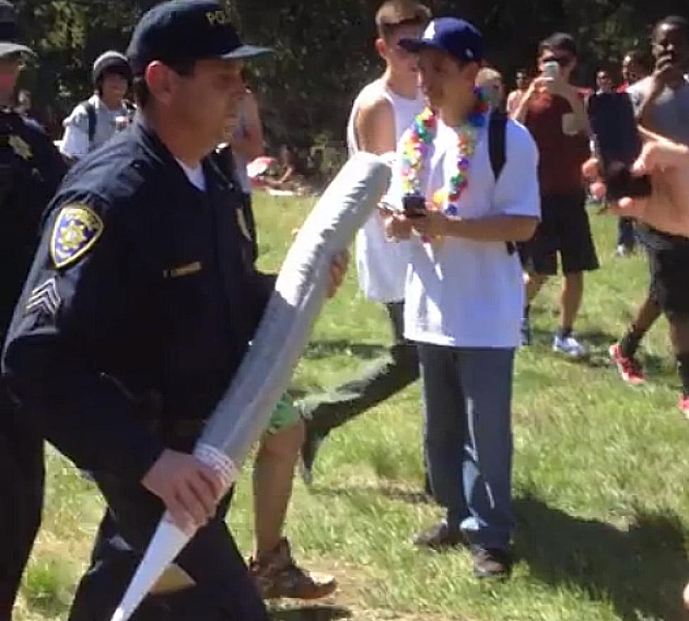 Police Confiscate a Two Pound Joint from a 420 Party [VIDEO]