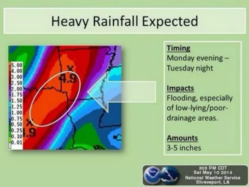 Forecasting Heavy Rains for Texarkana and Area Monday and Tuesday