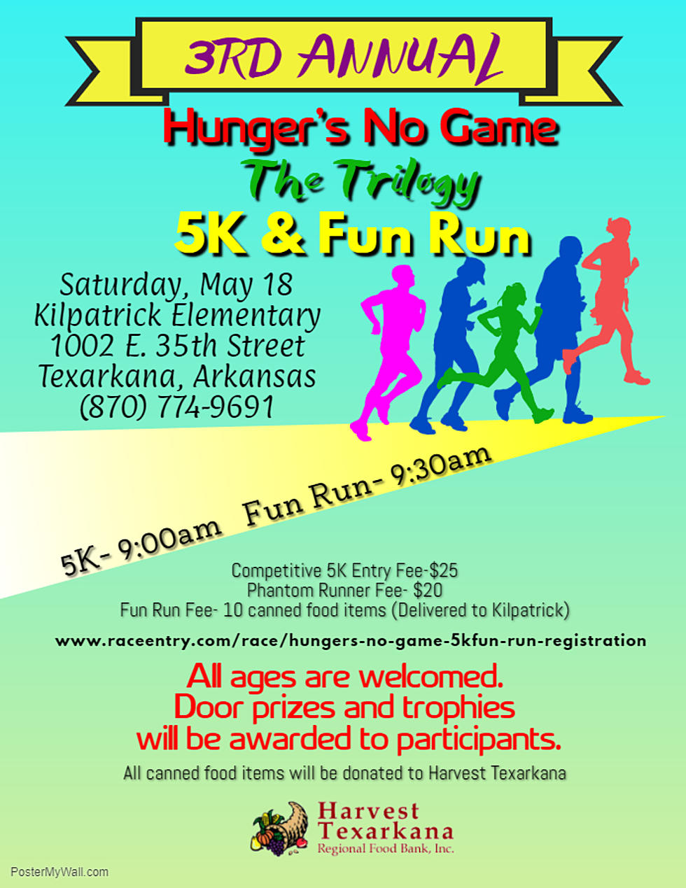3rd Annual “Hunger’s No Game” Run to Benefit Harvest Texarkana