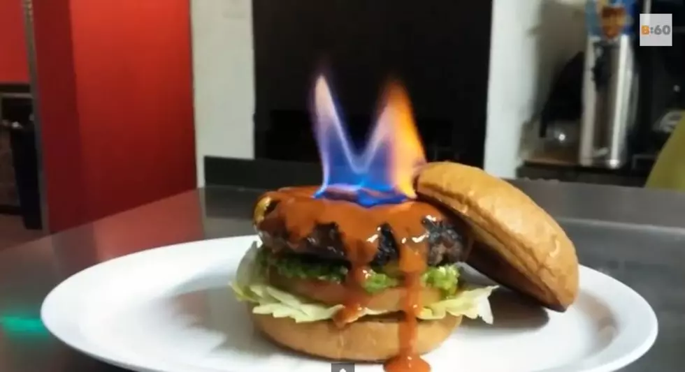 World’s Hottest Burger Comes Out Literally on Fire [VIDEO]