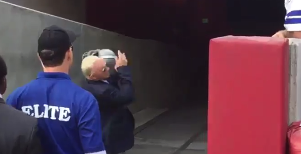 Fan Throws Helmet at Jerry Jones’ Head Before Game [VIDEO]