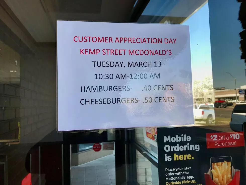 One Wichita Falls McDonald&#8217;s Offering Forty Cent Hamburgers Today Only