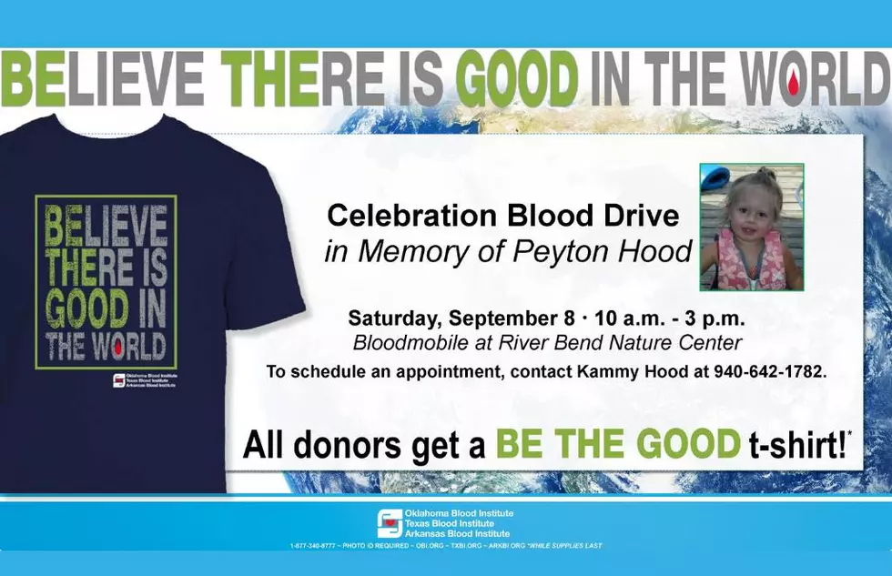 Blood Drive to Honor Peyton Hood This Saturday in Wichita Falls