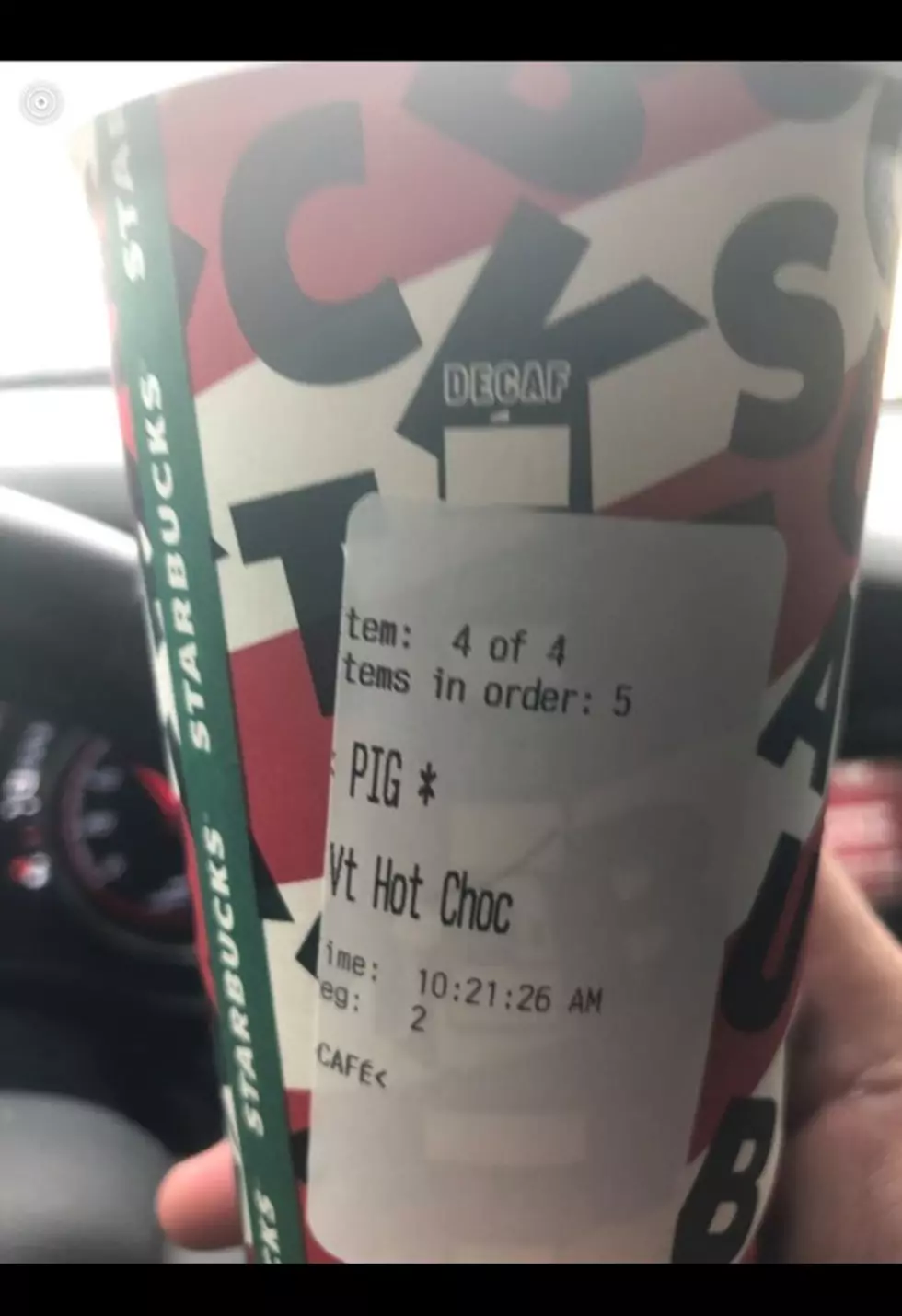 Oklahoma Officer Gets a Starbucks Cup With the Word ‘Pig’ on It