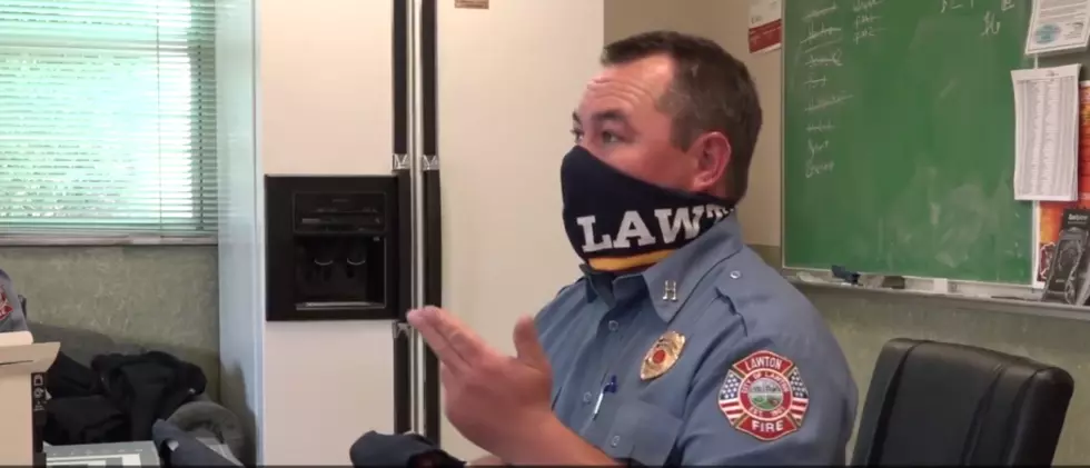 Lawton Firefighters Making Face Masks Out of T-Shirts