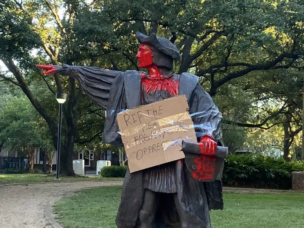 Christopher Columbus Statue in Texas Covered With Red Paint