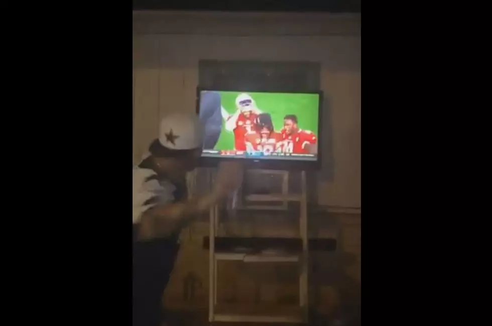 Cowboys Fan Throws Beer at TV, Punches and Then Shoots It