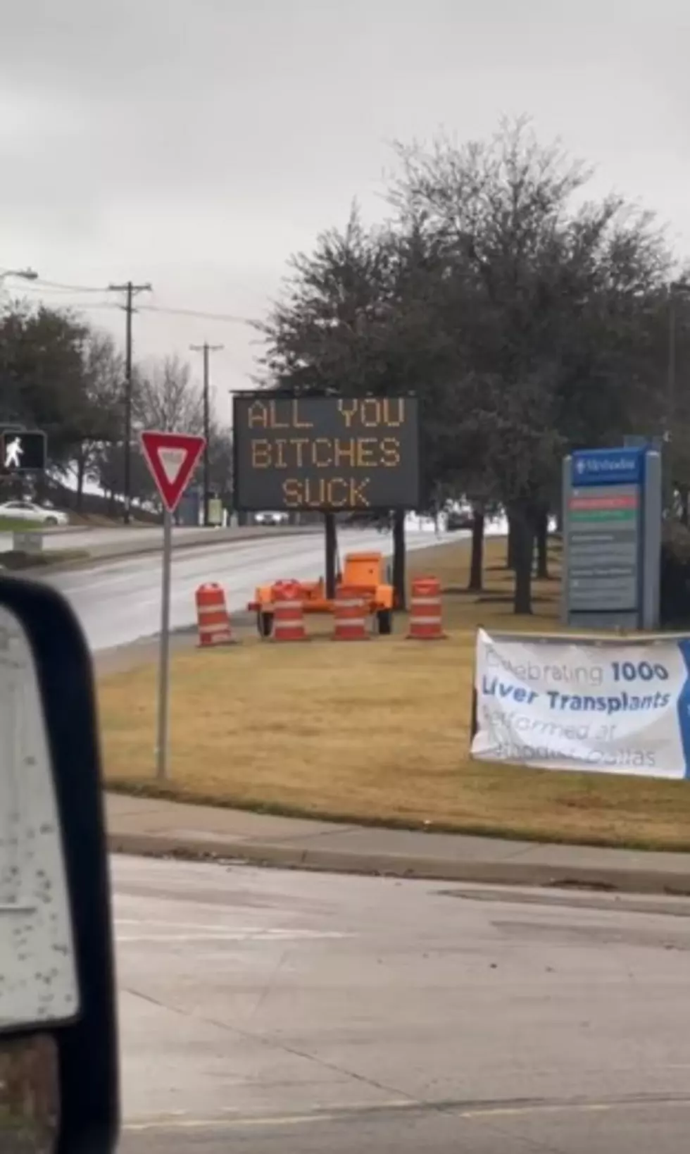 Someone in Dallas Hacked a Traffic Sign with a Vulgar Message