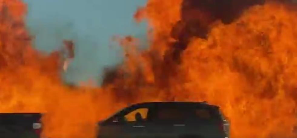 Insane Footage of the Exact Moment a Car Exploded on Texas Highway