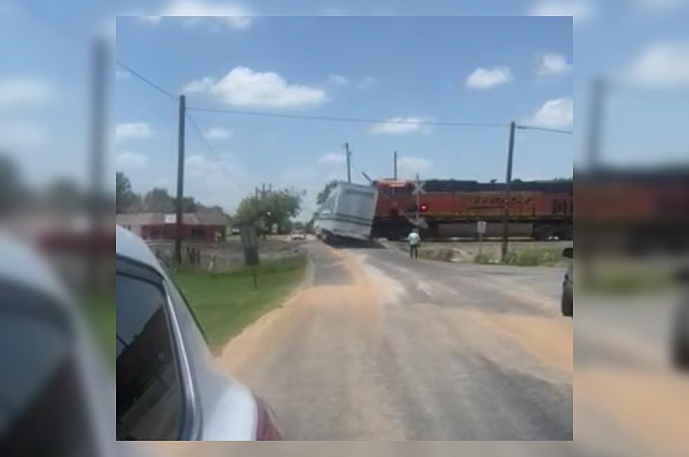 Video Shows the Moment Train Slams into Truck in Central Texas