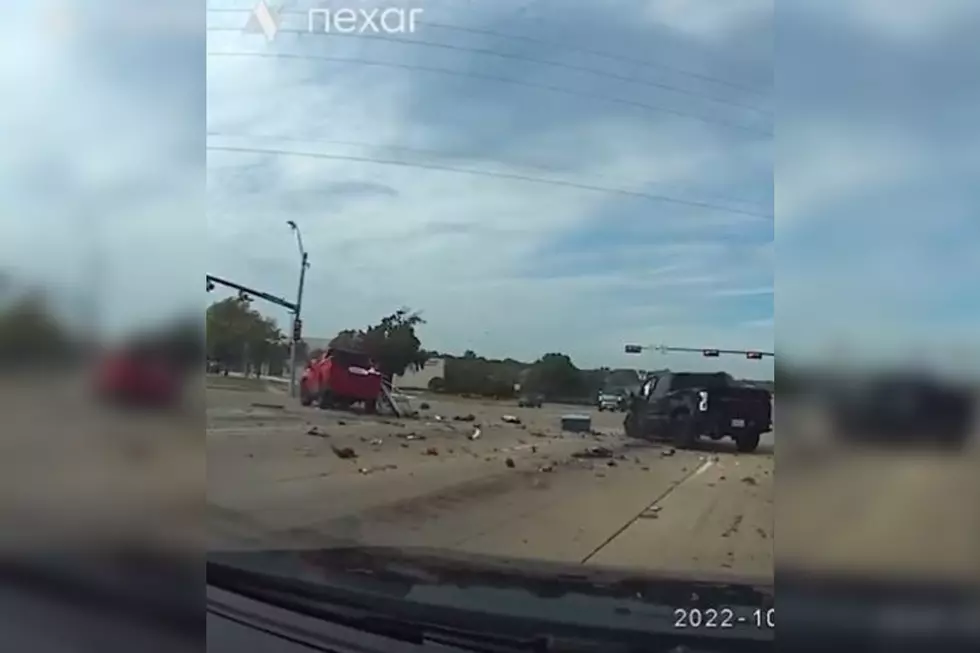 Video Shows the Moment Two Pickups Collide at an Arlington Intersection