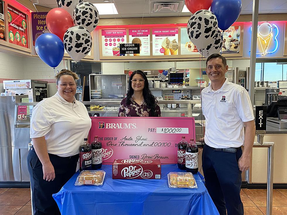 Texoma Woman Gets Tuition Check from Braums and Dr Pepper