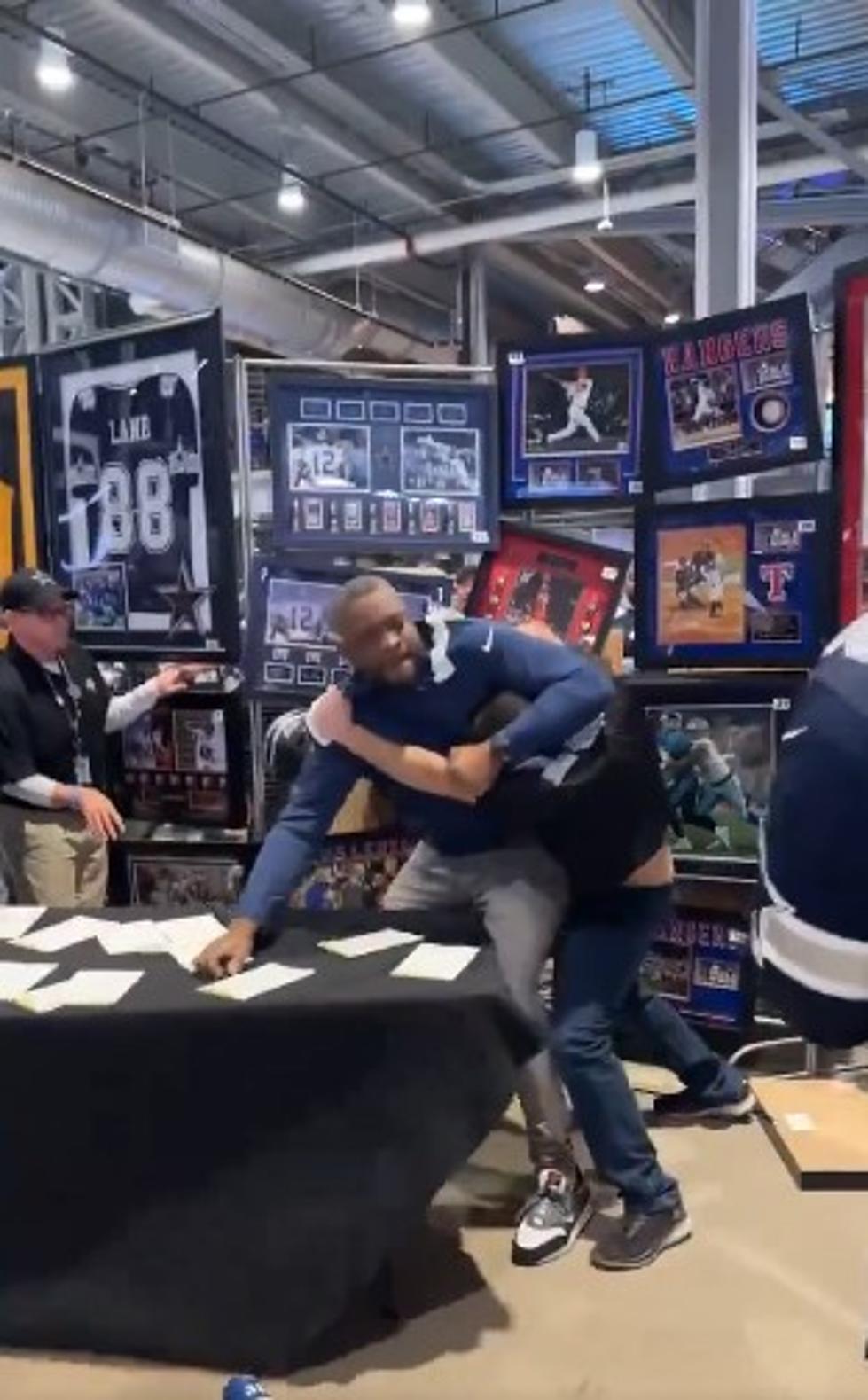 Dallas Cowboys Fan Almost Breaks Pricy Collectibles During Fight