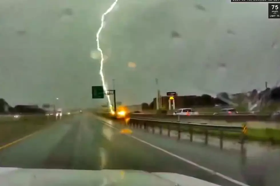 Video Shows the Moment Lightning Strikes Vehicle on Texas Highway