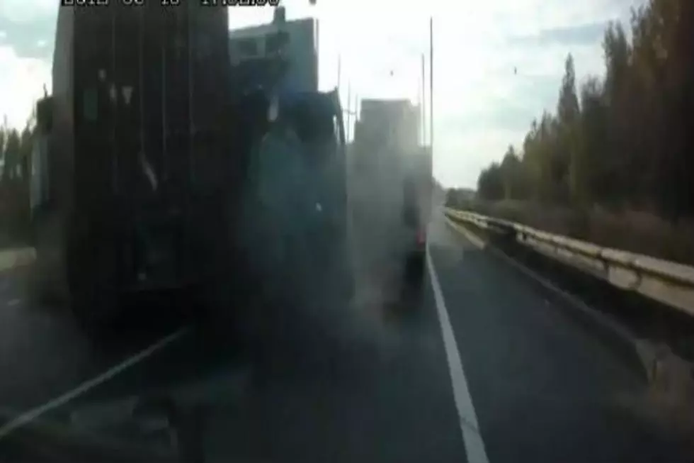 Horrific Truck Collision Ejects Driver-And He Survives!