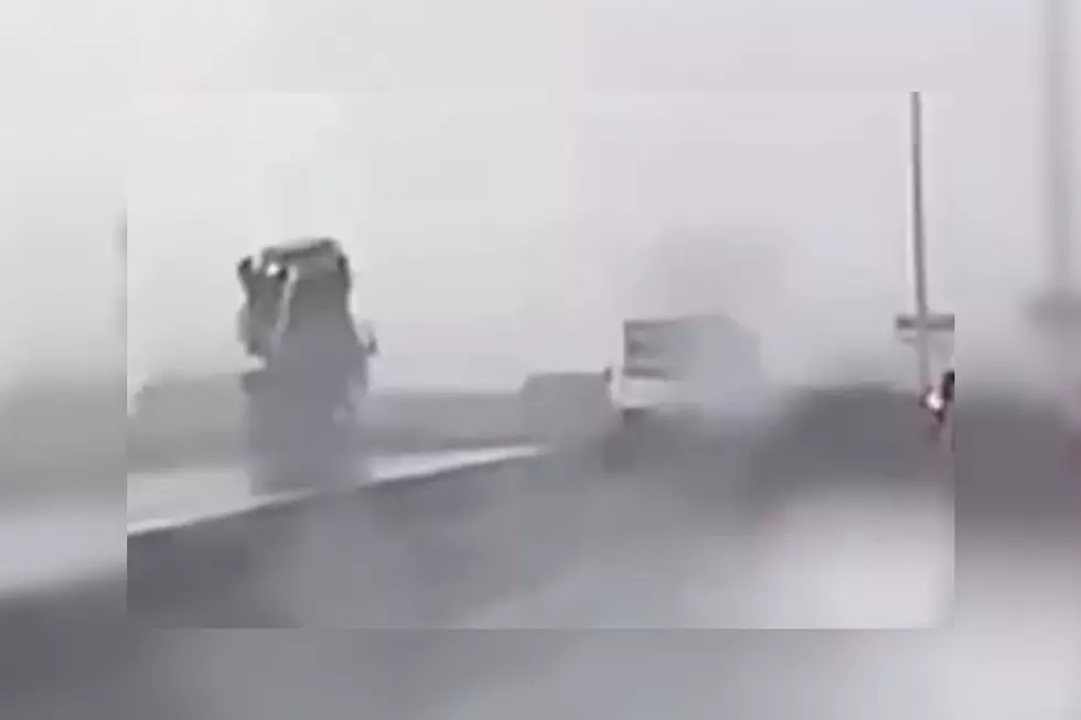 Dashcam Video Shows Frightening Moment Truck Rolls Over Texas Overpass