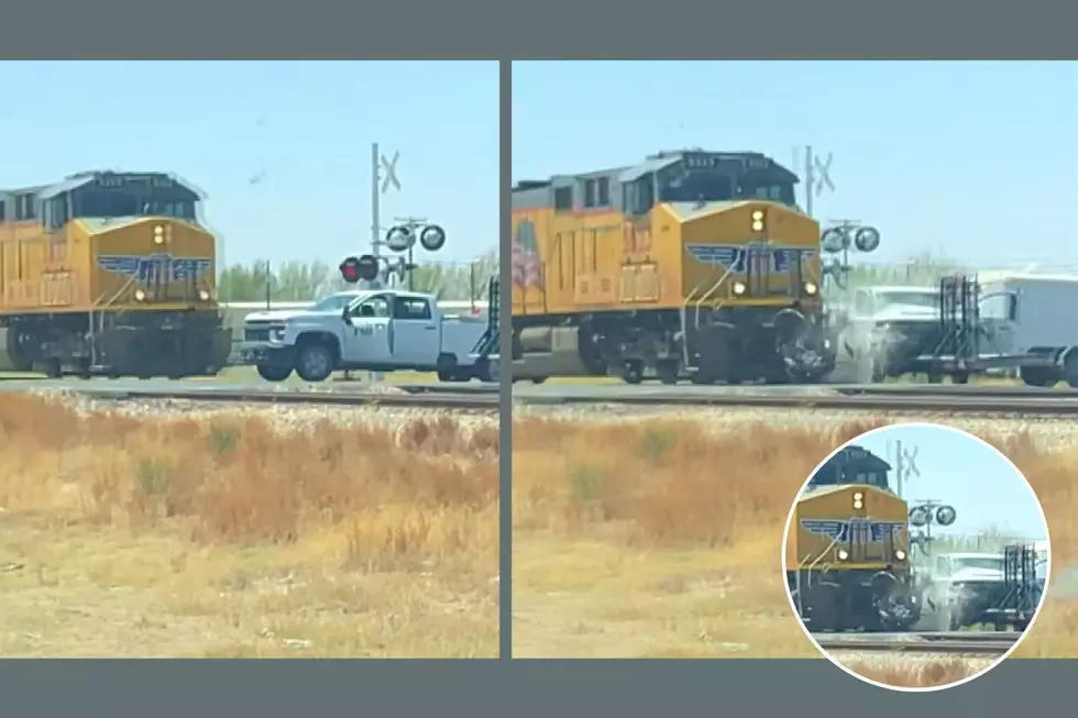 Truck Gets Stuck on Tracks Gets Demolished By Train in Texas