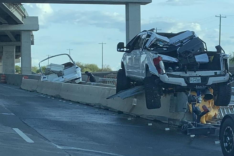 Boat Catapults Over Truck When Driver Slams Into Concrete Barrier