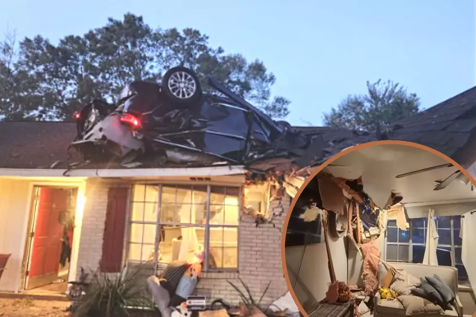 Driver and Car Gets Lodged Upside Down Into the Roof of a Home