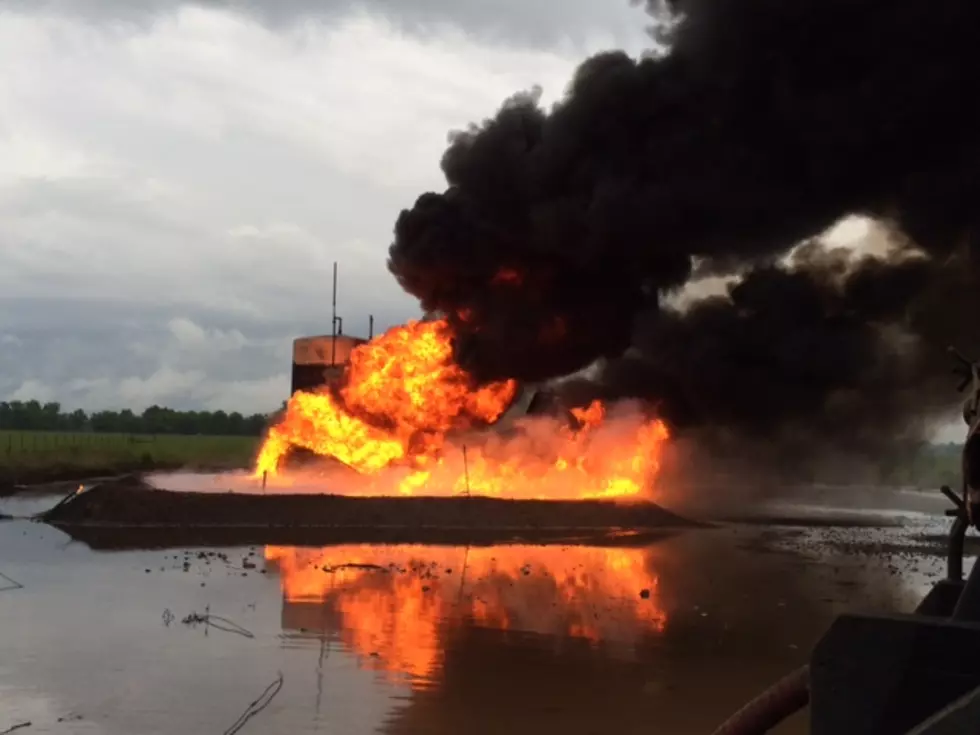 Lightning Strike Causes Oil Tank Fire on Highway 3