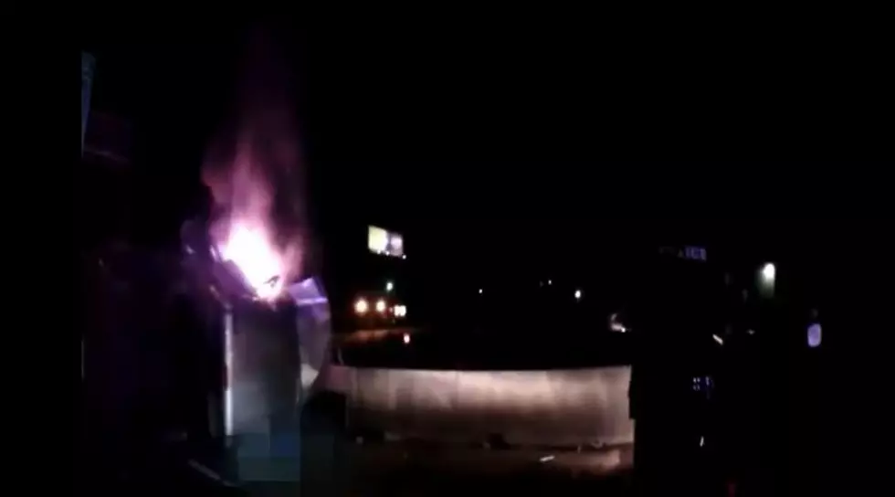 Dramatic Video of Rescue of Man from Burning Truck on I-49