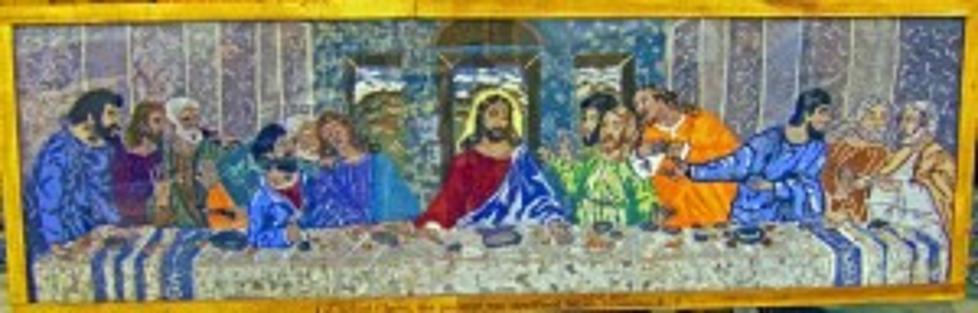 Lady  Makes “Last Supper” Replica Out Of Dryer Lint!!