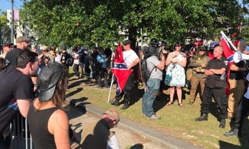 Tempers Flare at Lee Circle in New Orleans