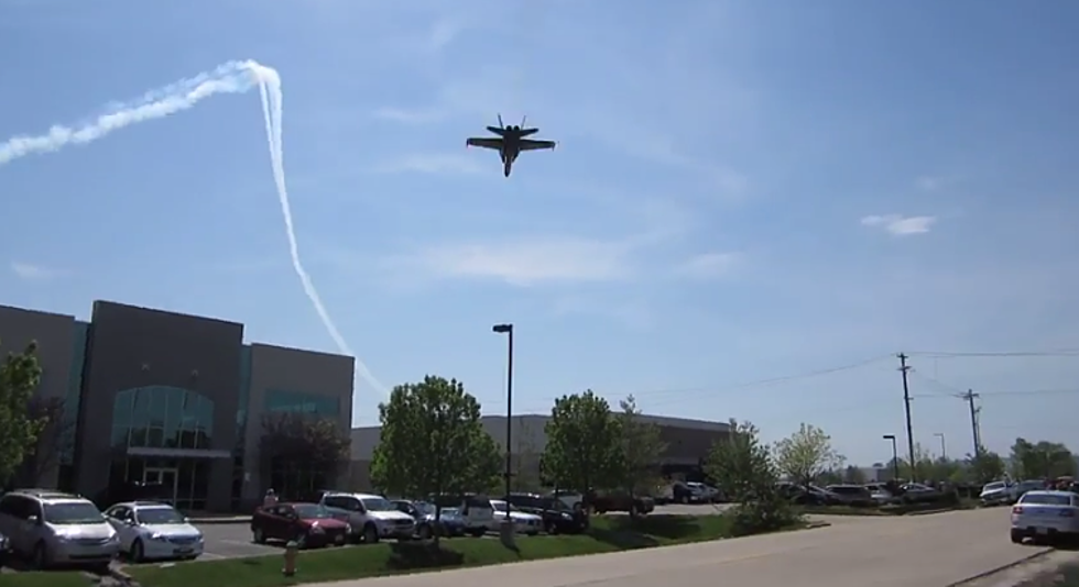 Surprise Air Show at Parking Lot Near St. Louis Base