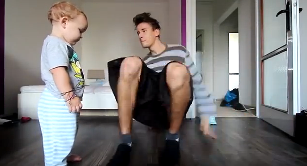 Adorable Baby Tries to Break Dance Like Daddy [VIDEO]