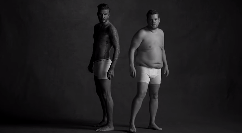 David Beckham And James Corden Team Up For Spoof Of Underwear Ads (VIDEO)
