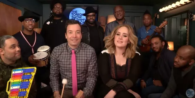 Adele And Jimmy Fallon Perform &#8216;Hello&#8217; Using Classroom Instruments (VIDEO)