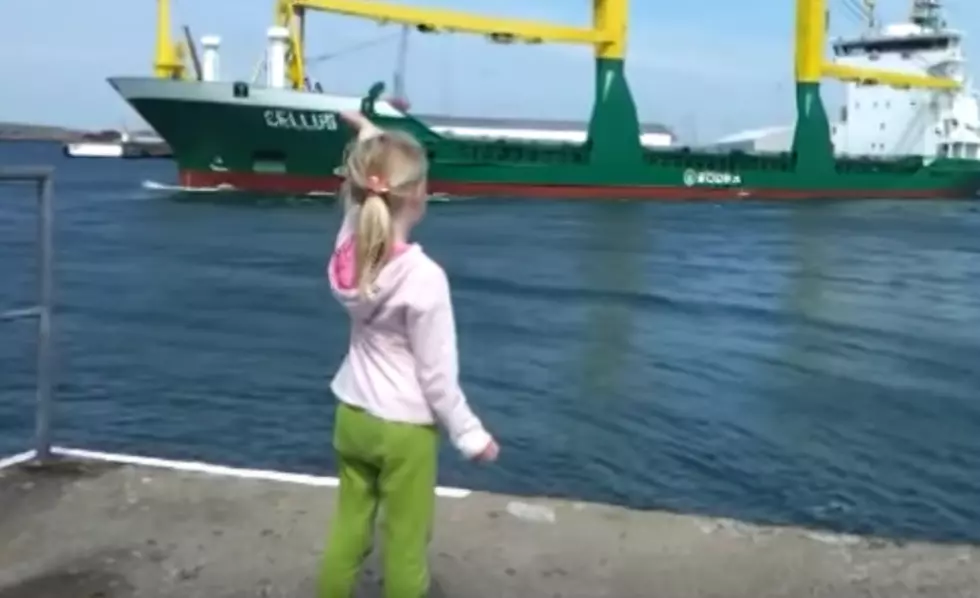 Cute Little Girl Frightened By Boat Horn [VIDEO]