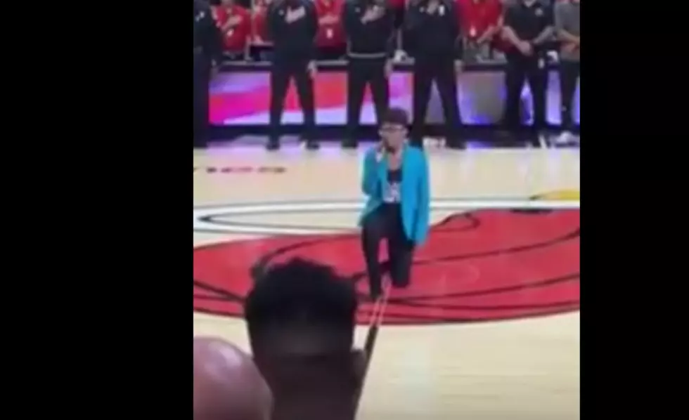 Woman Sings National Anthem On One Knee [VIDEO]