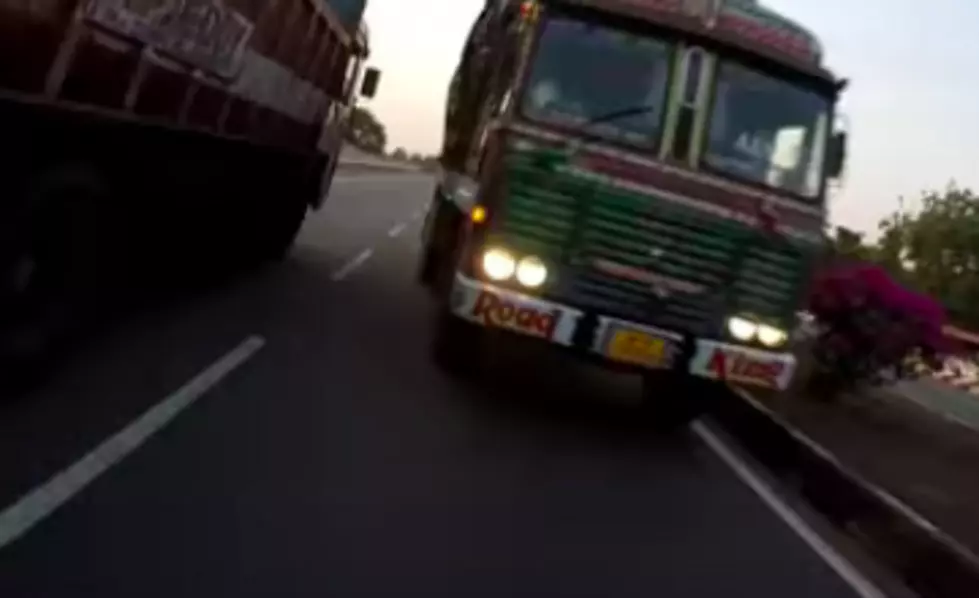 Motorcyclist Comes Within Inches of Head-On Collision [VIDEO]