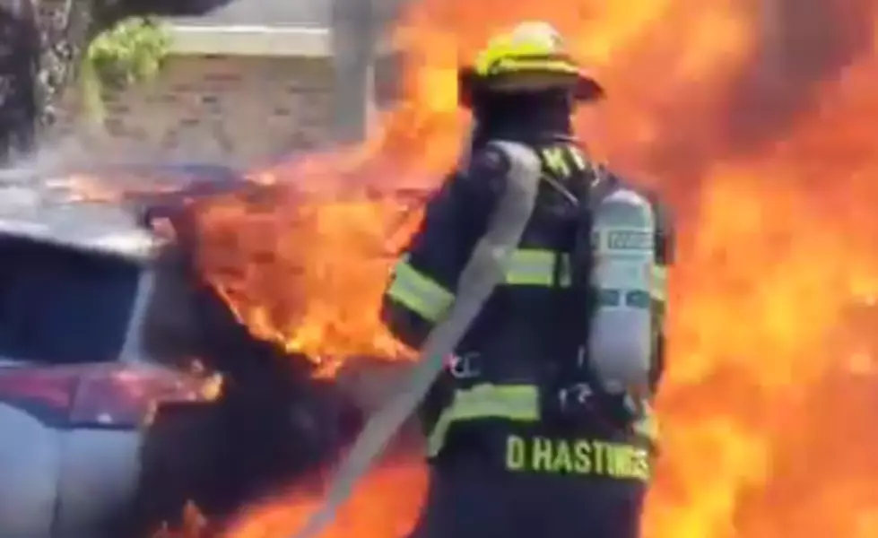 Louisiana Firefighters Fight Car Fire, Car Explodes Close Range [VIDEO]