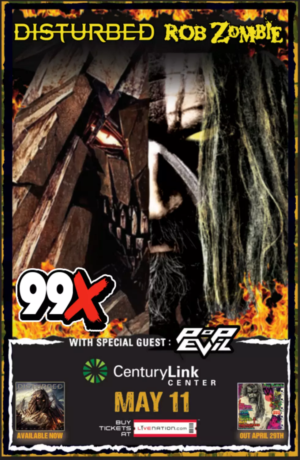 99X Presents Disturbed & Rob Zombie Live At CenturyLink