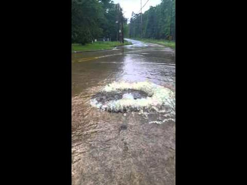 Rainwater Coming Back Up Through The Road In Shreveport [VIDEO]