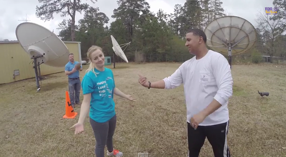 Cupcake vs the Sports Babe Football Throwing Contest [Video]