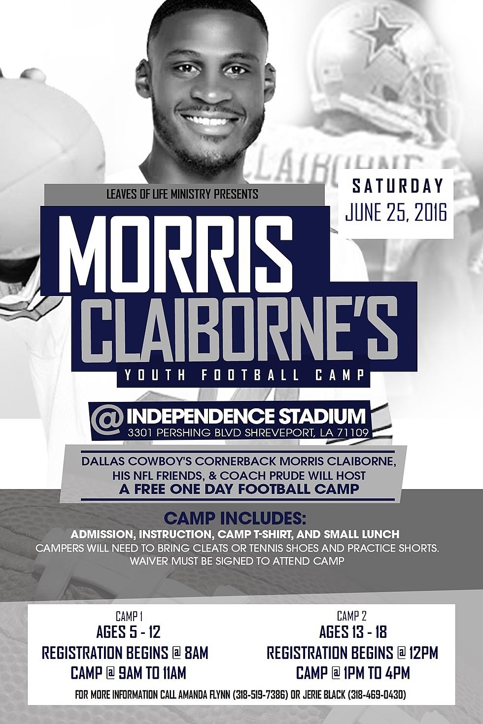 Morris Claiborne Free Youth Football Camp Set For June 25