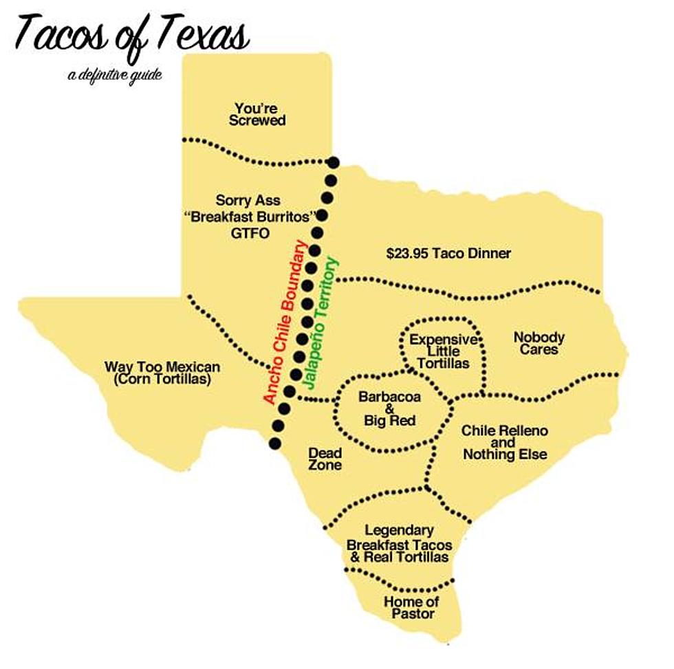 Texas Man Exposes The Truth About Tacos With The ‘Tacos Of Texas’ Map