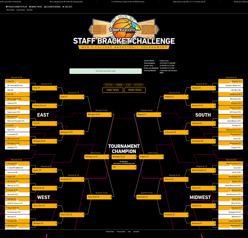My College Basketball Bracket Will Not Be Busted