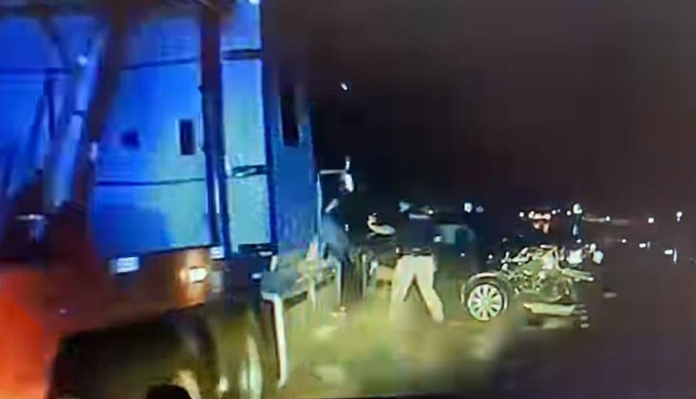 Scary Video Of Texas Deputy Nearly Struck By 18-Wheeler