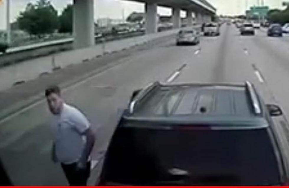 WATCH: Texas Road Rage Lunatic Stops on Freeway to Assault Truck Driver