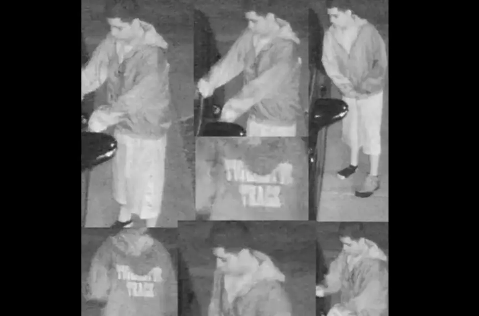 Male Thief Wearing One Shoe and Slaton Tigerette Track Jacket Caught on Camera