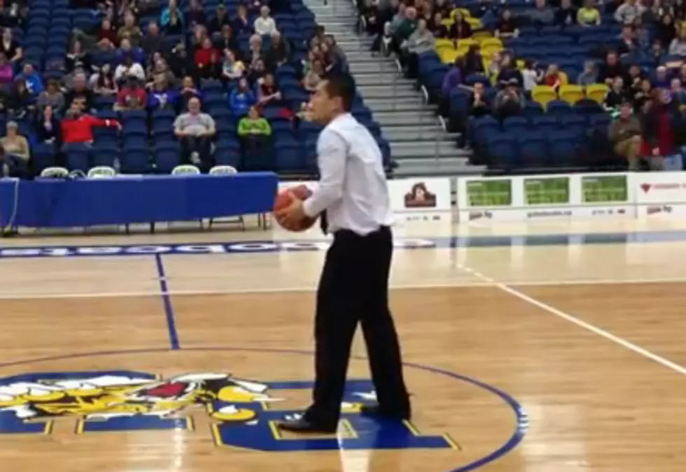 BU Basketball Coach Sinks Half Court Shot to Win Student Free Tuition! [VIDEO]