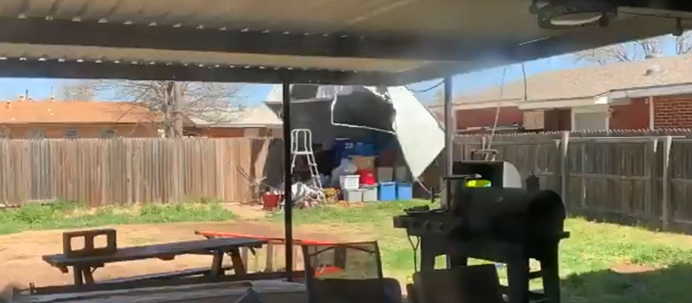 Bomb Cyclone Takes Out Shed in Lubbock Backyard [Video]