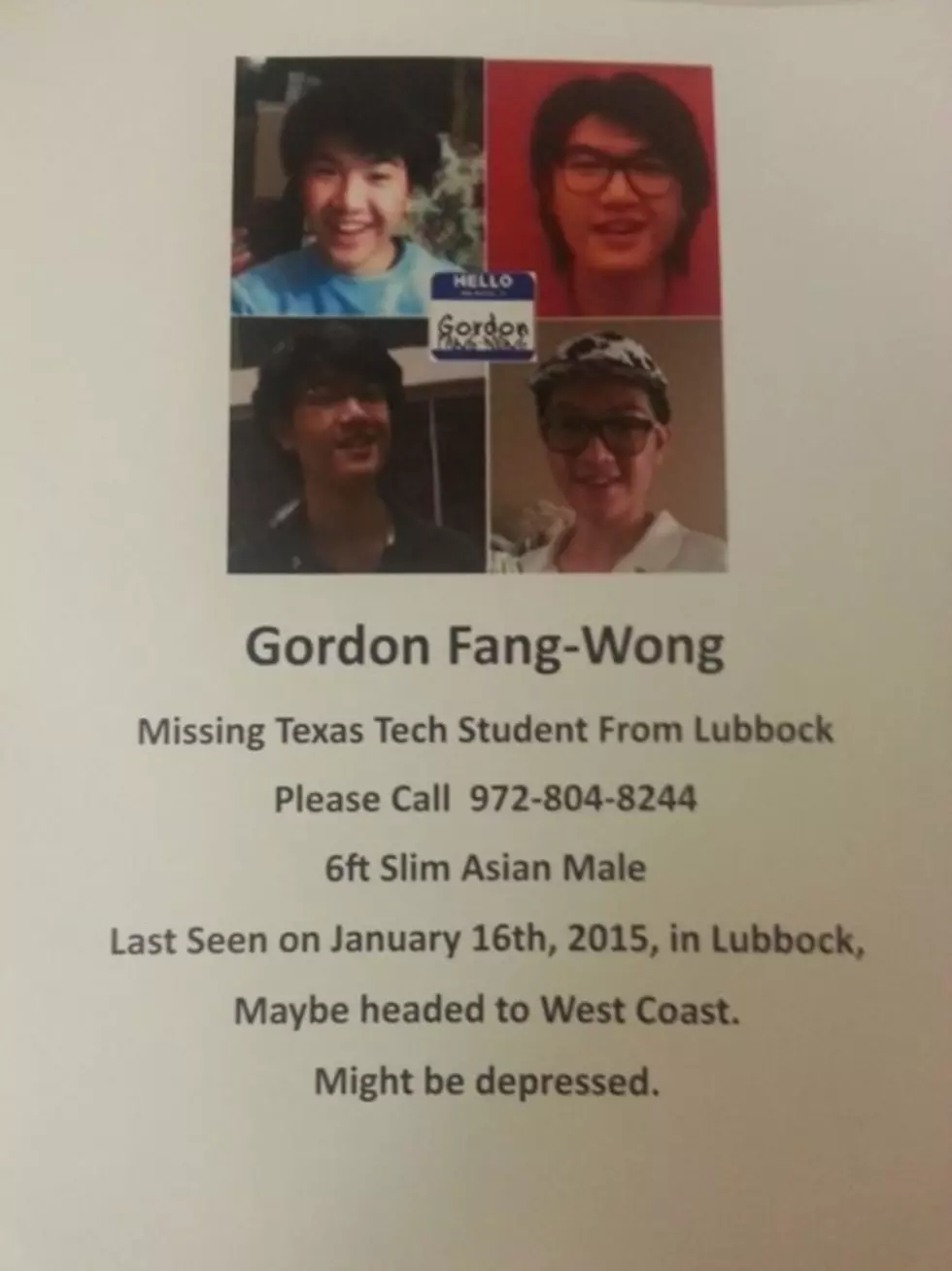 [UPDATE] Lubbock Police Searching for Missing Texas Tech Student